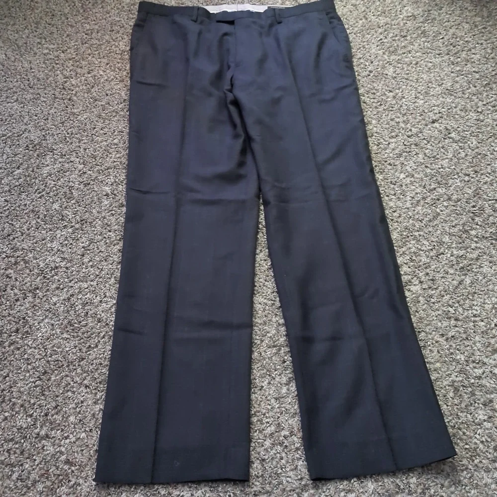 Banana Republic Modern Slim Fit Dress Pants Mens‎ 38x34 Blue Wool - Grid Pattern